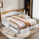 Wooden Twin Size Daybed with Twin Size Trundle, Extendable Daybed with Two Storage Drawers,White(Expected Arrival Time:9.12)