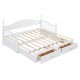 Wooden Twin Size Daybed with Twin Size Trundle, Extendable Daybed with Two Storage Drawers,White(Expected Arrival Time:9.12)