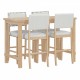 TREXM 5-Piece Counter Height Dining Set, Classic Elegant Table and 4 Chairs in Natural Wood Wash