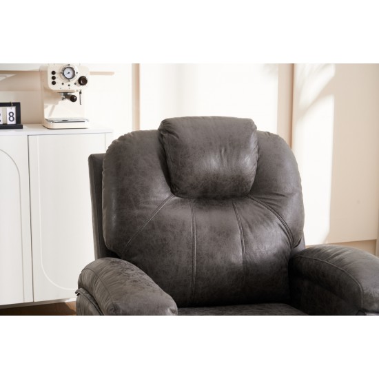 Power Lift Recliner Chair with Massage and Heat for Elderly, Overstuffed Wide Recliners, Heavy Duty and Safety Motion Reclining Mechanism