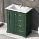 30 Inch  Bathroom Vanity with Sink, One Package, Green Bathroom Cabinet with Drawers, Solid Frame and MDF Board