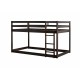 Solid Wooden, Solid Rubber Wooden Twin over Twin Loft Bed with Ladder, with Bed Platform of Strengthened Slats  , Espresso