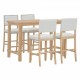 TREXM 5-Piece Counter Height Dining Set, Classic Elegant Table and 4 Chairs in Natural Wood Wash