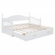 Wooden Twin Size Daybed with Twin Size Trundle, Extendable Daybed with Two Storage Drawers,White(Expected Arrival Time:9.12)