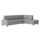 Modern Living Room 2-Piece Reversible Sectional with Drop-Down Cup Holders Sofa Chaise Gray Microfiber Upholstered Tufted Details