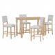 TREXM 5-Piece Counter Height Dining Set, Classic Elegant Table and 4 Chairs in Natural Wood Wash