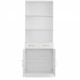 Bathroom Storage Cabinet, Cabinet with Two Doors and Drawers, Adjustable Shelf, Three-layer Open Shelf, MDF Board, White