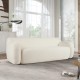 U_Style 81.5'' Minimalist Curved Upholstered Sofa, 3-Seat Modular Casual Sofa for Living Room, Bedroom, and Apartments