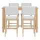 TREXM 5-Piece Counter Height Dining Set, Classic Elegant Table and 4 Chairs in Natural Wood Wash