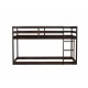 Solid Wooden, Solid Rubber Wooden Twin over Twin Loft Bed with Ladder, with Bed Platform of Strengthened Slats  , Espresso