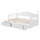 Wooden Twin Size Daybed with Twin Size Trundle, Extendable Daybed with Two Storage Drawers,White(Expected Arrival Time:9.12)