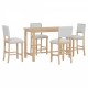 TREXM 5-Piece Counter Height Dining Set, Classic Elegant Table and 4 Chairs in Natural Wood Wash