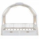 Twin Size Bed With Arched Roof and 2 Drawers, White