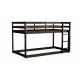 Solid Wooden, Solid Rubber Wooden Twin over Twin Loft Bed with Ladder, with Bed Platform of Strengthened Slats  , Espresso