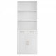 Bathroom Storage Cabinet, Cabinet with Two Doors and Drawers, Adjustable Shelf, Three-layer Open Shelf, MDF Board, White