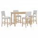 TREXM 5-Piece Counter Height Dining Set, Classic Elegant Table and 4 Chairs in Natural Wood Wash