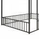 Full Size Metal Bed House Bed Frame with Fence, for Kids, Teens, Girls, Boys,Black