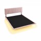 Queen Size Upholstered Bed with LED lights and Headboard, Floating Velvet Platform Bed, Pink