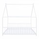 Full Size Metal House Bed, White