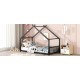 Twin Size Metal House Bed, Black