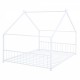 Full Size Metal House Bed, White