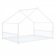 Full Size Metal House Bed, White