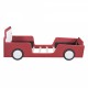 Twin Size Race Car-Shaped Platform Bed with Wheels,Red