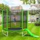 7FT Trampoline for Kids with Safety Enclosure Net, Slide and Ladder, Easy Assembly Round Outdoor Recreational Trampoline