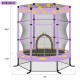 55 Inch Kids Trampoline with Safety Enclosure Net, 4.5FT Outdoor Indoor Trampoline for Kids (Purple)