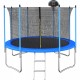 10 FT TRAMPOLINE INSIDE SAFETY NET WITH BASKETBALL HOOP