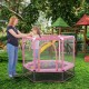 55'' Toddlers Trampoline with Safety Enclosure Net and Balls, Indoor Outdoor Mini Trampoline for Kids