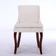 Modern Dining Chairs Set of 2,Double-layer Cushioned Chenille fabric Upholstered Accent Side Leisure Chairs with Mid Back and Curved Solid Wood Legs for Living Room/Dining Room-Beige