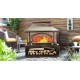 37-Inch Rectangular Metal Outdoor Wood Burning Fireplace - Outdoor Fireplace with Built-in Log Storage and Poker-Brushed Bronze,Log Burner Fire Pit for Patio Garden And Backyard