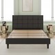 Upholstered Platform Bed Square Stitch - King