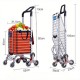 Grocery Laundry Utility Foldable Shopping Cart Trolley, Aluminum Alloy 8-Wheel Stair Climbing, Load Capacity 35L