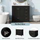 36 Inch  Black Bathroom Vanity with Ceramic Sink Combo, Abundant Storage Cabinet -2 Soft close doors and 5 drawers