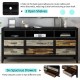 U-Can Retro Distressed Wooden TV Stand for TVs up to 65 Inches, Entertainment Center Media Console with 6 Drawers and 3 Shelves for Living room, Black