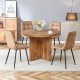 5 Piece Round Dining Table Set, Modern Round Table and 4 Upholstered Chairs for Dining Room, Kitchen Room, Living Room, Easy Assembly