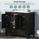 36 Inch  Black Bathroom Vanity with Ceramic Sink Combo, Abundant Storage Cabinet -2 Soft close doors and 5 drawers