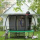 10FT Pumpkin Trampoline, Outdoor Trampoline with Basketball Hoop, Enclosure Net and Ladder