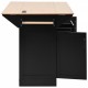 K&K 55.7'' Large Kitchen Island with 2 Drop Leaf,, Rolling Kitchen Cart on 5 Wheels with Power Outlet, Folding Storage Dining Table with Spice & Towel Rack , 3 Drawers, for Kitchen, Dining Room,Black