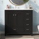 36 Inch  Black Bathroom Vanity with Ceramic Sink Combo, Abundant Storage Cabinet -2 Soft close doors and 5 drawers