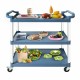 3-Tier Plastic Service Utility Cart with Wheels, Food-service Rolling Cart Heavy Duty 350lbs Capacity,Commercial Rolling for Restaurant, Household, Office, Warehouse, 40.9''L x 19.6''W x 41.3''H