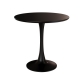 Black Round Table, Modern Dining Table, MDF Top and Steel Base Tulip Round Kitchen Table, Mid Century Coffee Table for Living Room 24 Inch