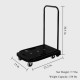 Capacity Black Plastic Steel Body Foldable Platform Trolley Push Hand Cart Black-1pc