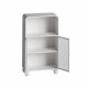 45.28 Inch  H Storage Cabinet, Bathroom Floor Cabinet with Glass Door and Shelves,  Freestanding Display Storage Cabinet for Bathroom, Living Room, Kitchen, Home Office,White