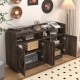 Dresser cabinet,barcabinet,Buffet Sideboard Storage Cabinet,Buffet Server Console Tablestorge cabinetsolid,for Dining Room,Living Room,KitchenHallway,Shaped door panels, gold metal handle,Color: brown