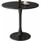 Black Round Table, Modern Dining Table, MDF Top and Steel Base Tulip Round Kitchen Table, Mid Century Coffee Table for Living Room 24 Inch