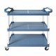 3-Tier Plastic Service Utility Cart with Wheels, Food-service Rolling Cart Heavy Duty 350lbs Capacity,Commercial Rolling for Restaurant, Household, Office, Warehouse, 40.9''L x 19.6''W x 41.3''H