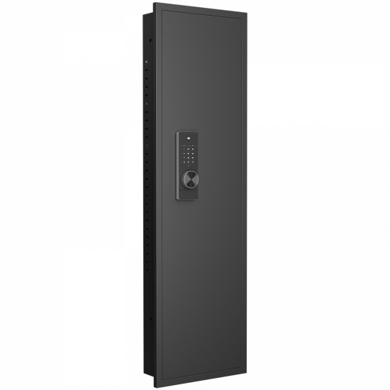 53 Inch  Passwod Touch Panel In-Wall Safe,Hidden Wall Gun Safe for Rifles with Adjustable Shelves,Assembled Storage Multifunctional Wall Safe for Firearm and Valuables (Black-Digital)